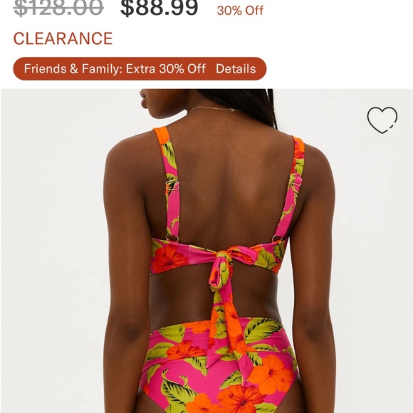 NWT Beach Riot Hibiscus Bikini Sz S Highway Bottom Paulina Top Floral Tropical - Picture 2 of 16